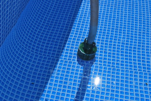 The intake on the transfer pump.  The reason you can only drain the pool down to three inches.